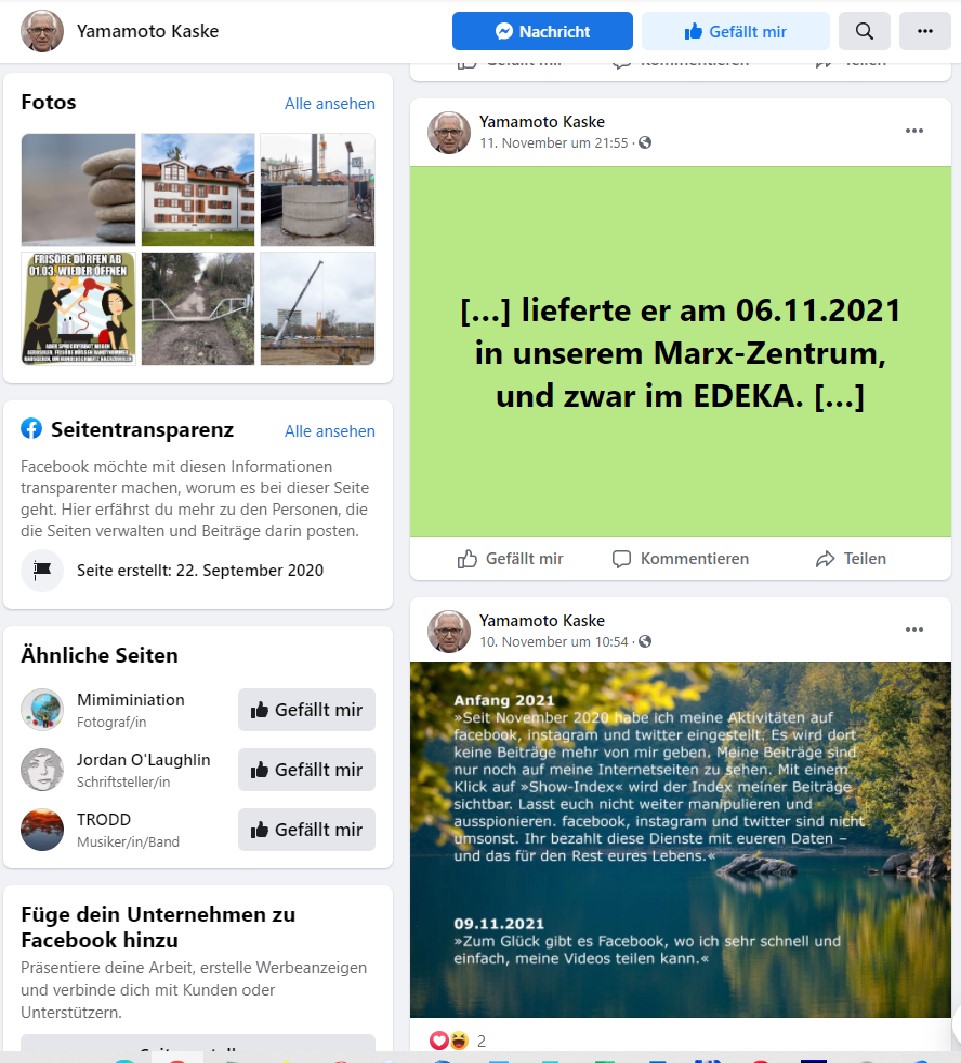 Obsolet-Kranke Posts meines Stalkers